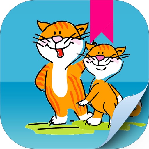 Coloring Pages Cute Cat Kitty Kitten Coloring Book - Educational color Learning Games For Kids & Toddler Icon