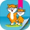 Coloring Pages Cute Cat Kitty Kitten Coloring Book - Educational color Learning Games For Kids & Toddler