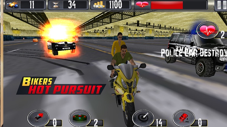 Bikers Hot Pursuit - 3D Racing and Shooting Game screenshot-3