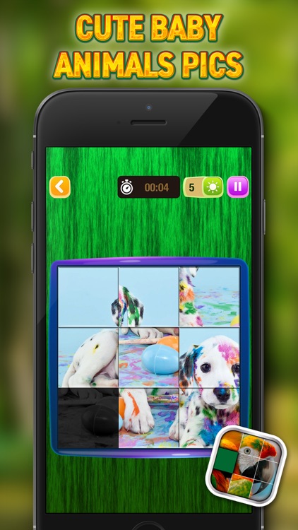 Animals Sliding Puzzle Game – Move and Match Pieces to Put Together Cute Pets Photos