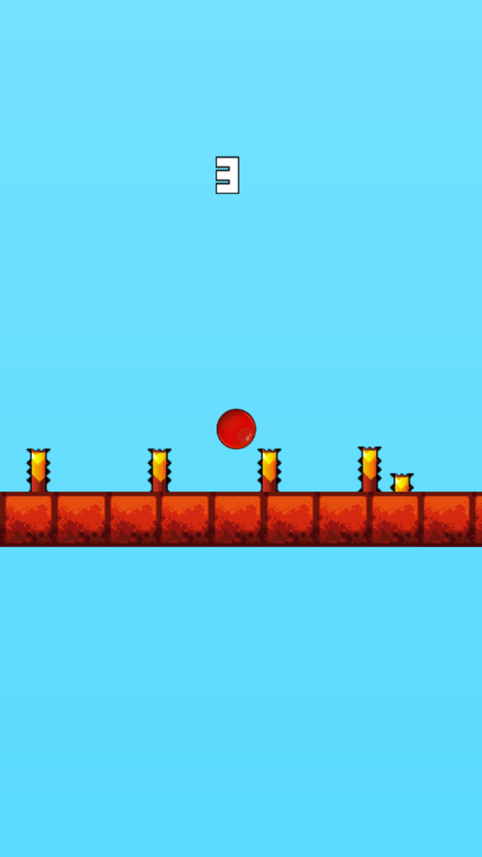 Red Bouncing Ball - Jump Over Spikes