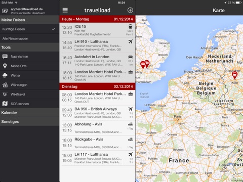 travelload HD Dein Reiseplan screenshot 3