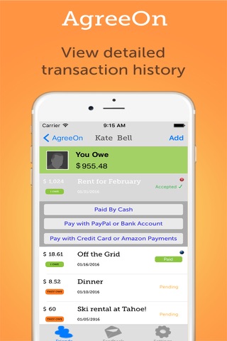 AgreeOn - The debt, rent, IOU calculator for friends screenshot 3