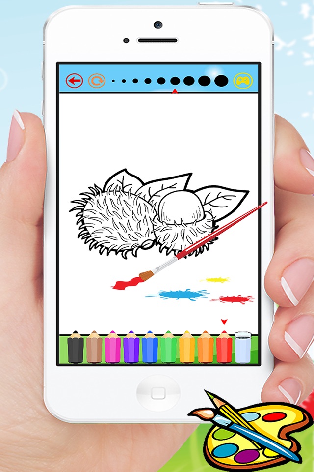 Food Coloring Book for Kids - Fruit Vegetable drawing games screenshot 3