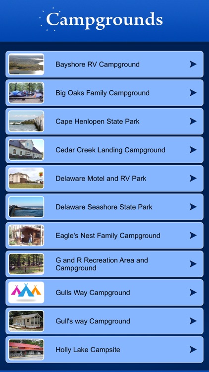 Delaware Campgrounds & RV Parks