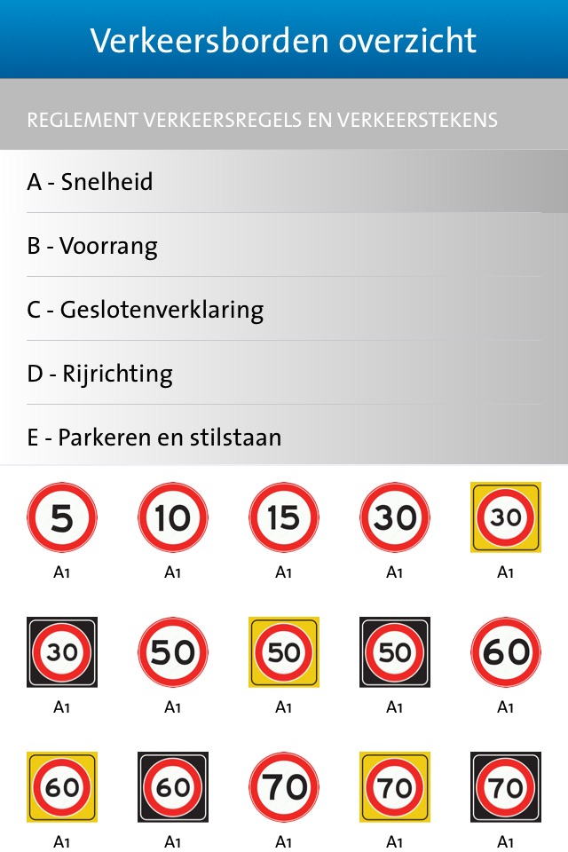 Borden - Alle verkeersborden in één app screenshot 2