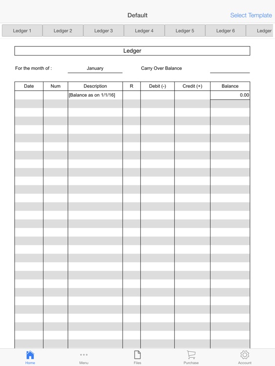 Monthly Ledger