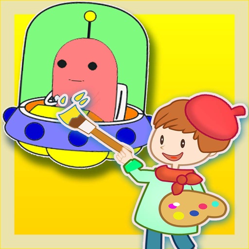 Coloring Books For Kids - Paint & Doodle To Make Spaceship and Robot Colorful Icon