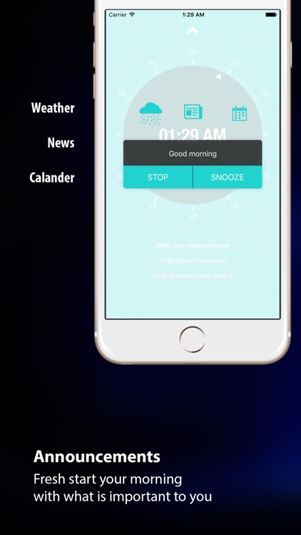 Intelligently Wake Up : alarm clock with news, weather & calendar updates