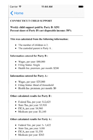 Connecticut Child Support Calculator screenshot 3