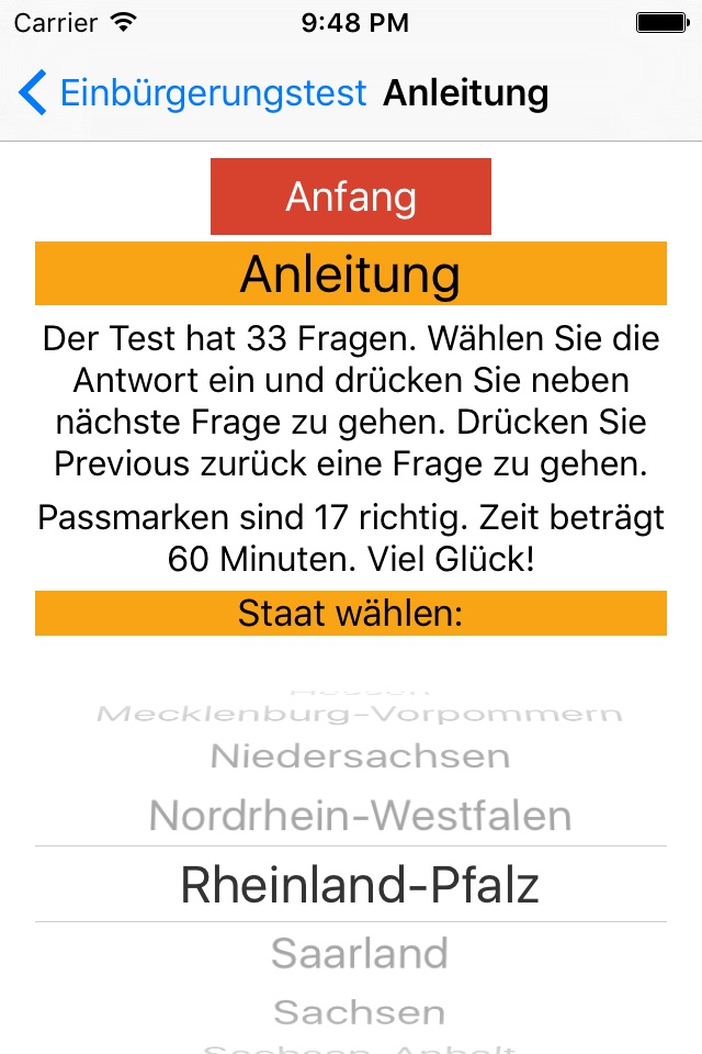 Einbürgerungstest - Deutsch - Voraussetzung für die Staatsbürgerschaft Deutsch screenshot 3