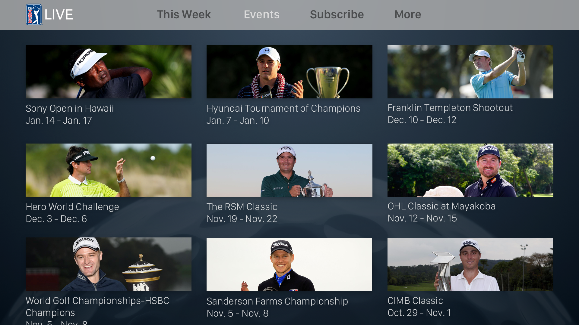 pga tour live app