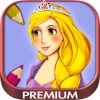 Rapunzel. Paint and color the princess with your finger - Premium