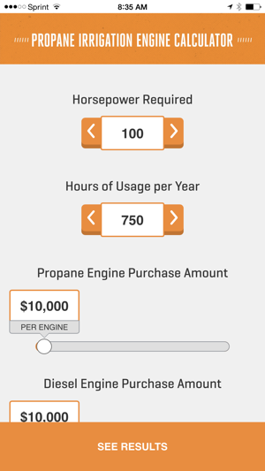 Propane Irrigation Calculator