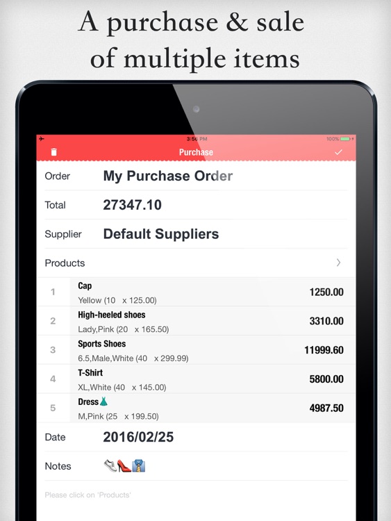 Items Storage 3 for iPad - Retail inventory & Sales orders management