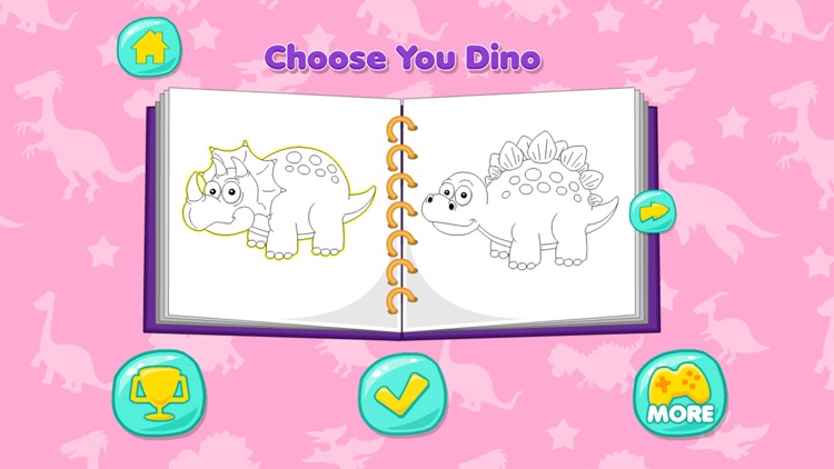 Cute Dino Coloring - Drawing Painting Graffiti Dino Picture Book