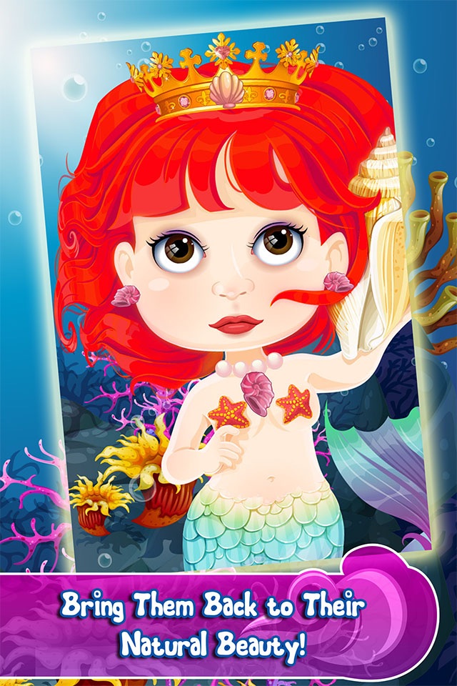 Mermaid Doctor Spa Salon - baby princess makeover world & make up care games for girls! screenshot 4