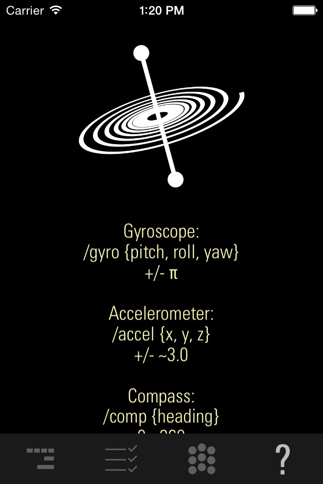 GyrOSC screenshot 2