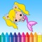 Sea animals and mermaid coloring book for kids, the world of cute animals