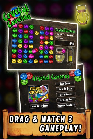 Crystal Caverns - Drag and Match 3 Jewels Game screenshot 2