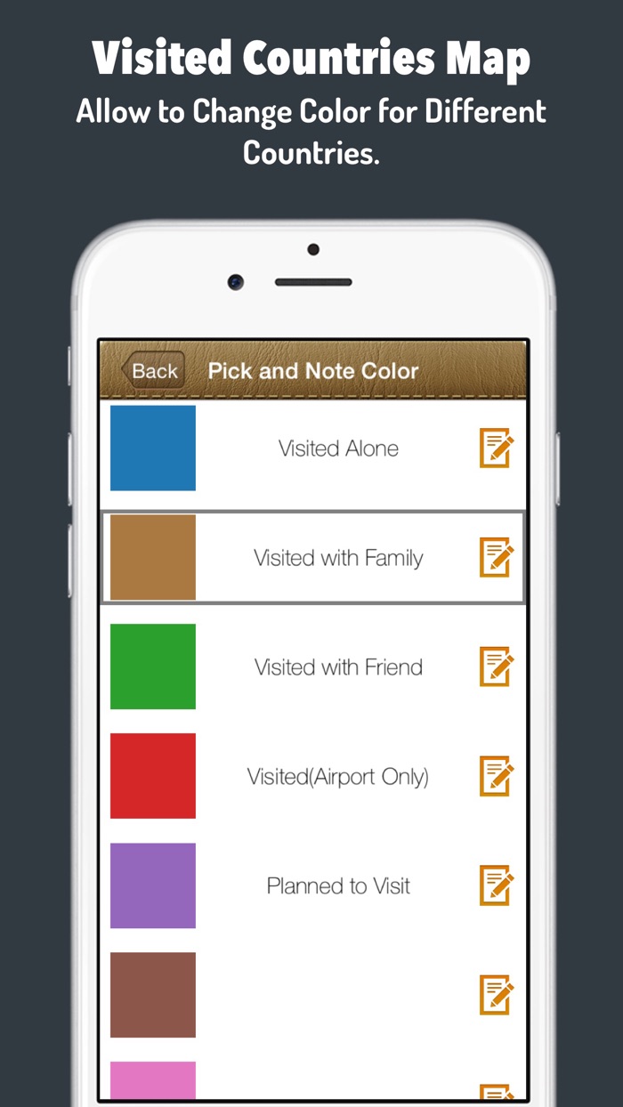 Visited Countries Map - World Travel Log for Marking Where You Have Been