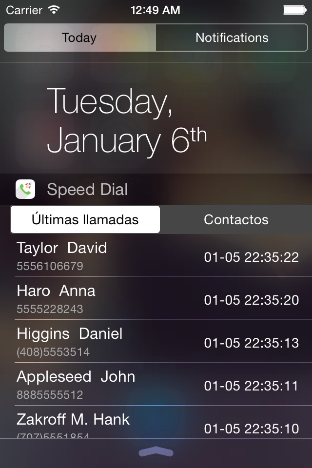 Speed Dial Widget - Call&SMS in Notification Center screenshot 2