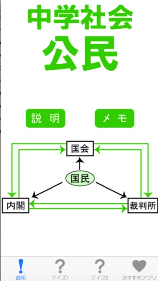 中学社会公民クイズ screenshot1