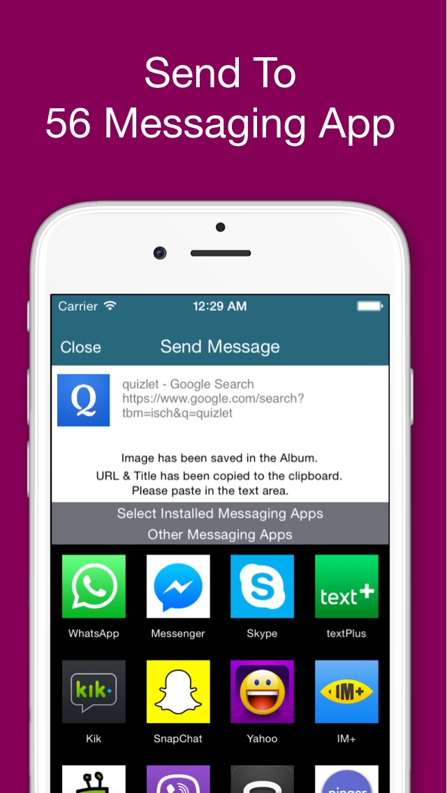 Quick  Search & Share for whatsapp & pinterest etc Screenshot on iOS