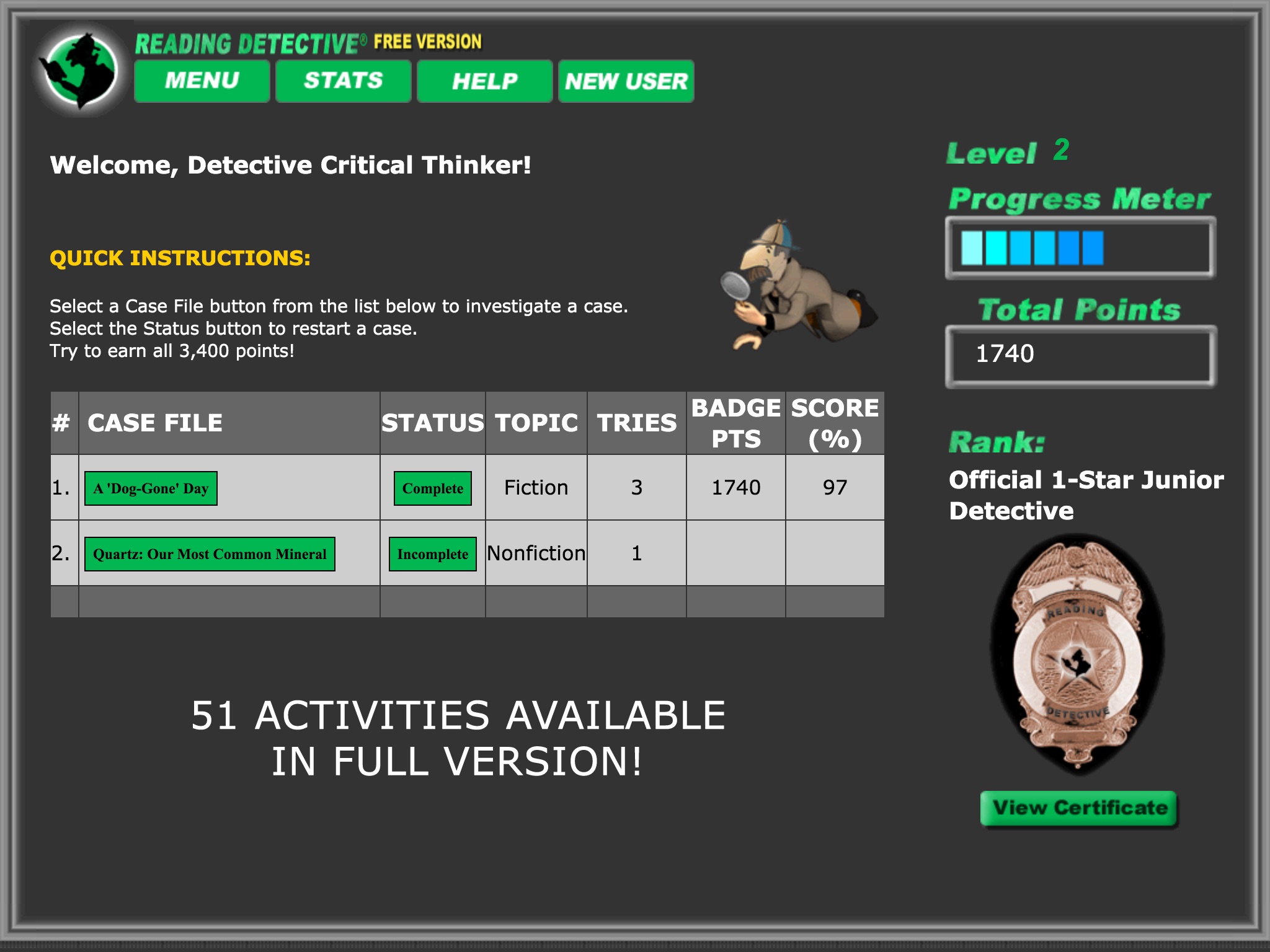 Reading Detective® A1 (Free) screenshot 3