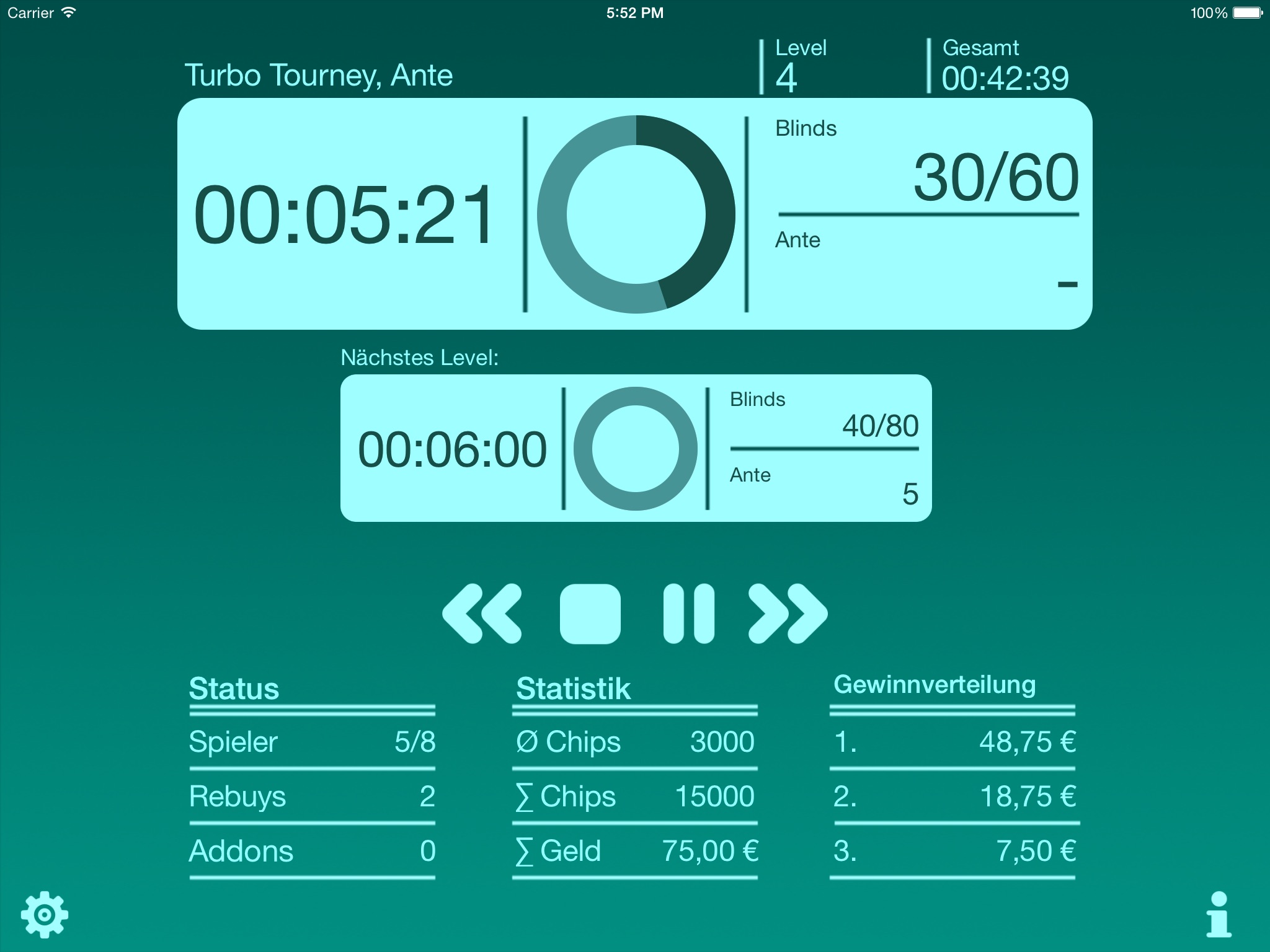 Poker Blind Timer HD screenshot 2