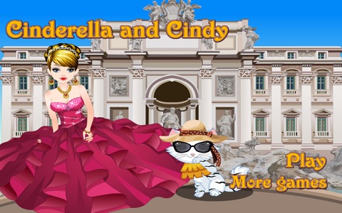 Cinderella and Cindy – Dress up sweet Cinderella and her cute little cat screenshot 2