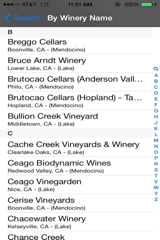 Mendocino and Lake County Winery Finder screenshot 3