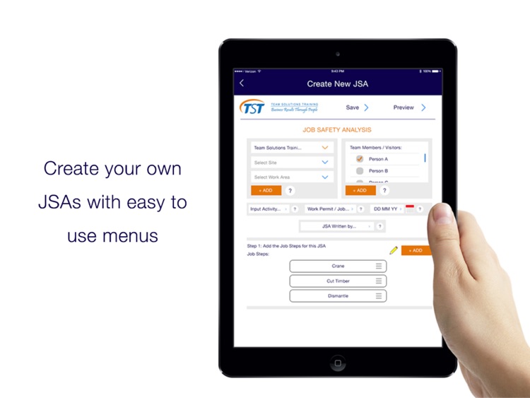 Job Safety Analysis (JSA) Tablet