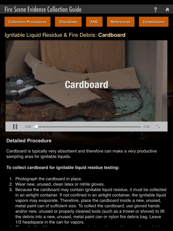 Fire Scene Evidence Collection Guide
