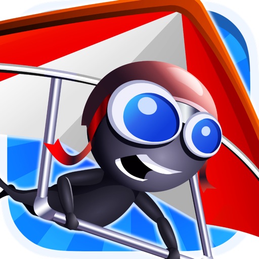 A Kamikaze Stickman Air-Wings Tiny Flying Glider iOS App