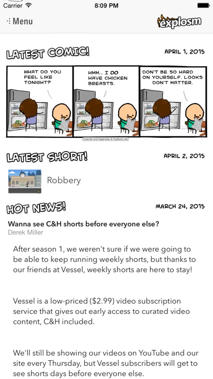 Cyanide and Happiness : Daily web comics, news, and videos