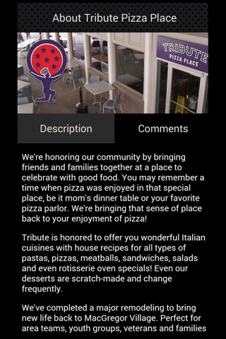 Tribute Pizza Place screenshot 2