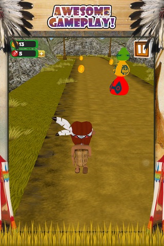 3D Pilgrim and Indian Thanksgiving Infinite Run Game FREE screenshot 2