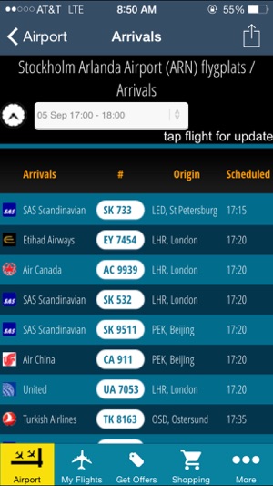 Stockholm Arlanda Airport (ARN) Flight Tracker Scandinavian (圖3)-速報App