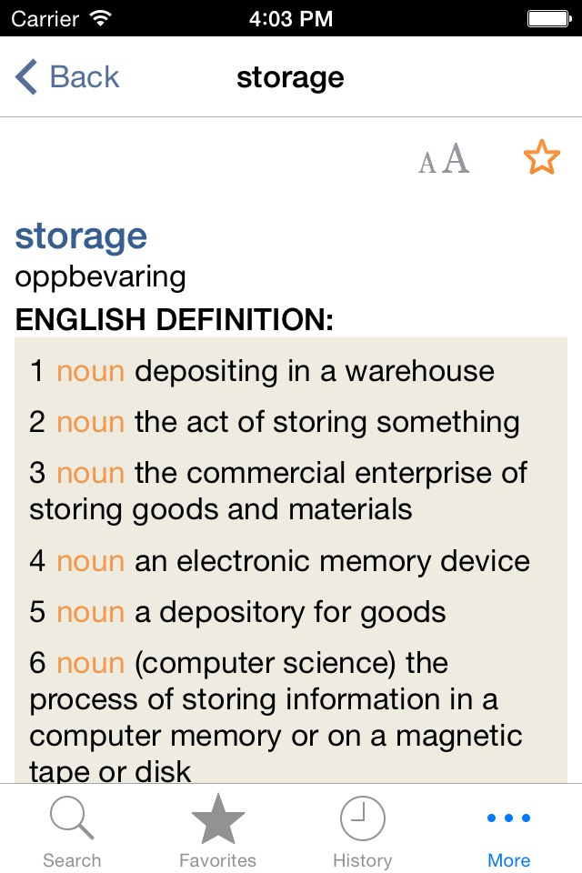 Norwegian<>English Dictionary screenshot 4
