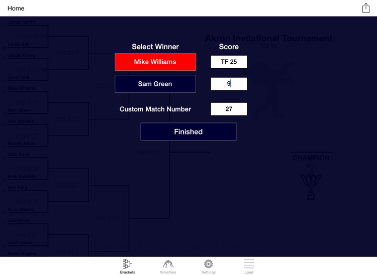 Wrestling Bracket Maker HD screenshot-3