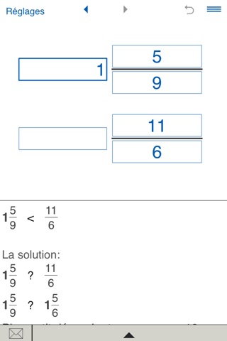 Compare fractions calculator screenshot 2