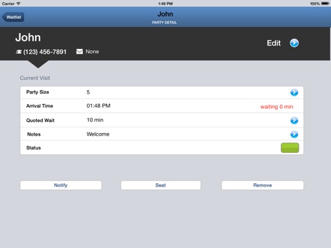 Dineback Wait List screenshot 3