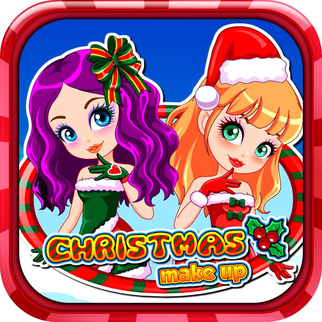 Christmas make up and dress up icon