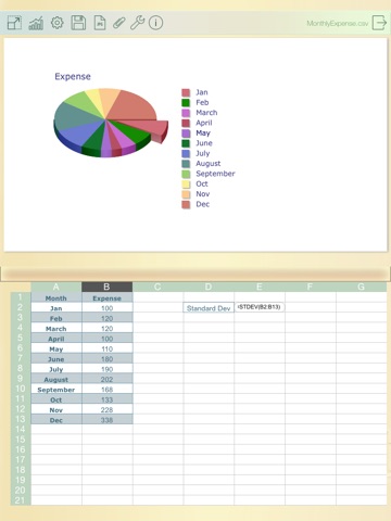 TabChartLite-Edit spreadsheets and generate 3D chart free screenshot 2