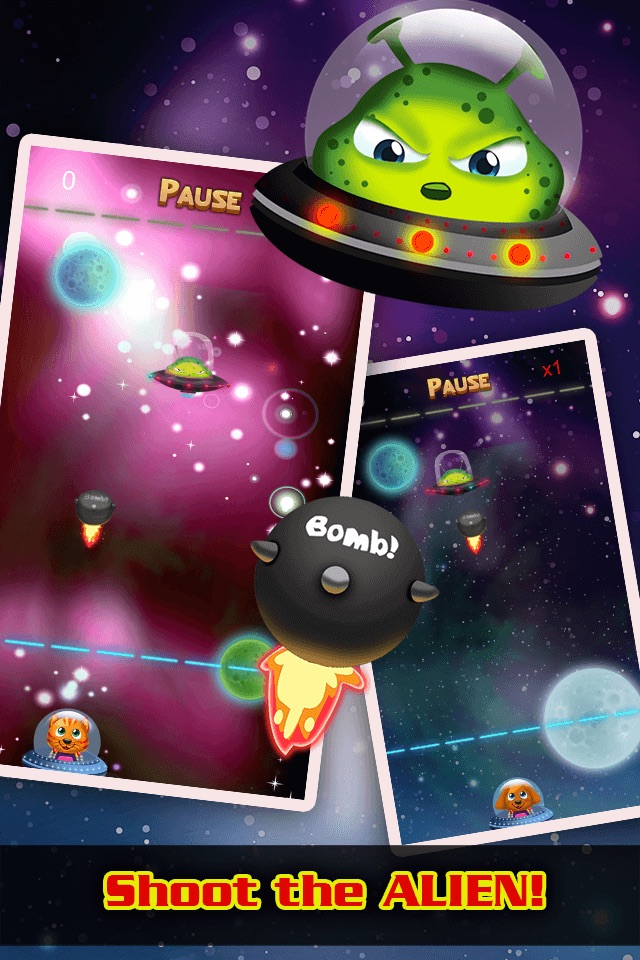 Animal Galaxy Escape Aliens Space Invaders Bubble Shooter Game screenshot 2