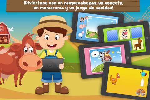 Milo's Free Mini Games for a wippersnapper - Barn and Farm Animals Cartoon screenshot 2