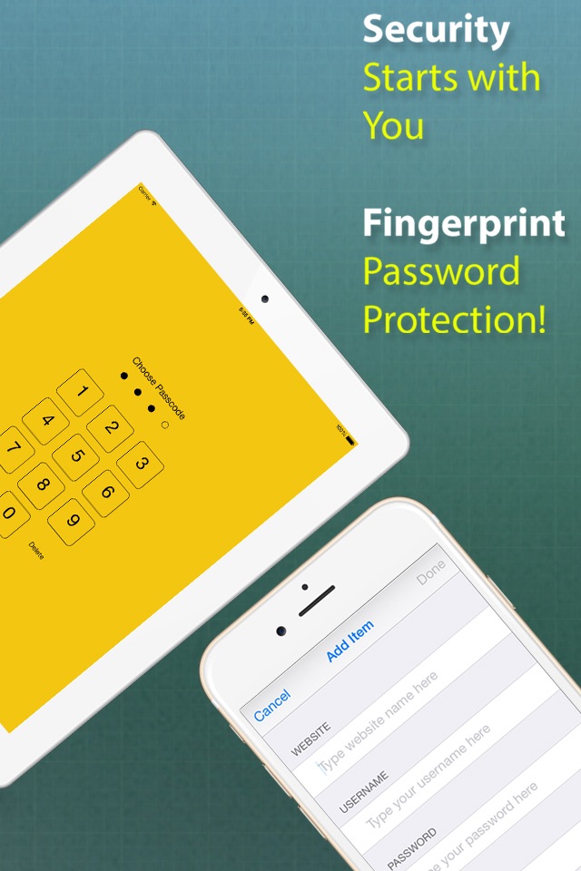 Password Manager - A Secret Vault for Your Digital Wallet with Fingerprint & Passcode screenshot 2