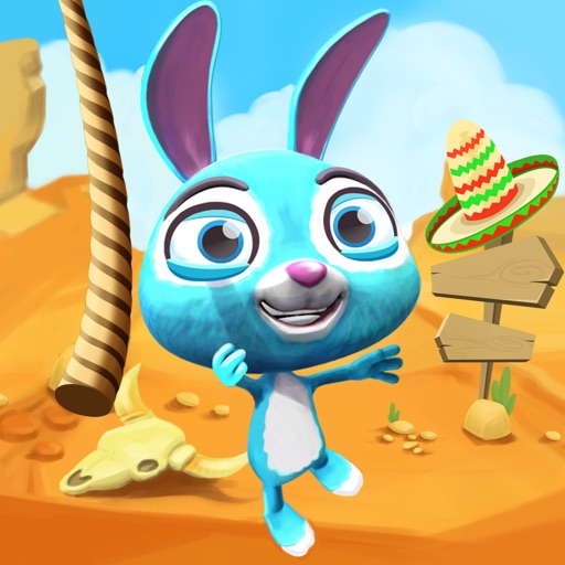 Swinging Bunny: Fly With Rope And Help The Rabbit Hopper Cross The Desert
