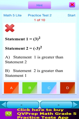 QVprep Lite Math Grade 5 Practice Tests screenshot 2